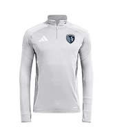 Adidas Men's Silver Sporting Kansas City 2025 Quarter-Zip Long Sleeve Training Top