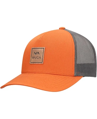 Rvca Men's Orange/Gray Va All The Way Trucker Adjustable Hat