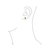 Bling Jewelry Tiny Small Summer Fruit Enamel Red Green Watermelon Stud Earrings .925 Sterling Silver