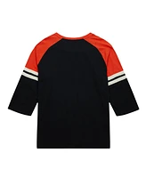 Mitchell & Ness Men's Black San Francisco Giants Cooperstown Collection Legendary Raglan Slub Henley 3/4-Sleeve T-Shirt