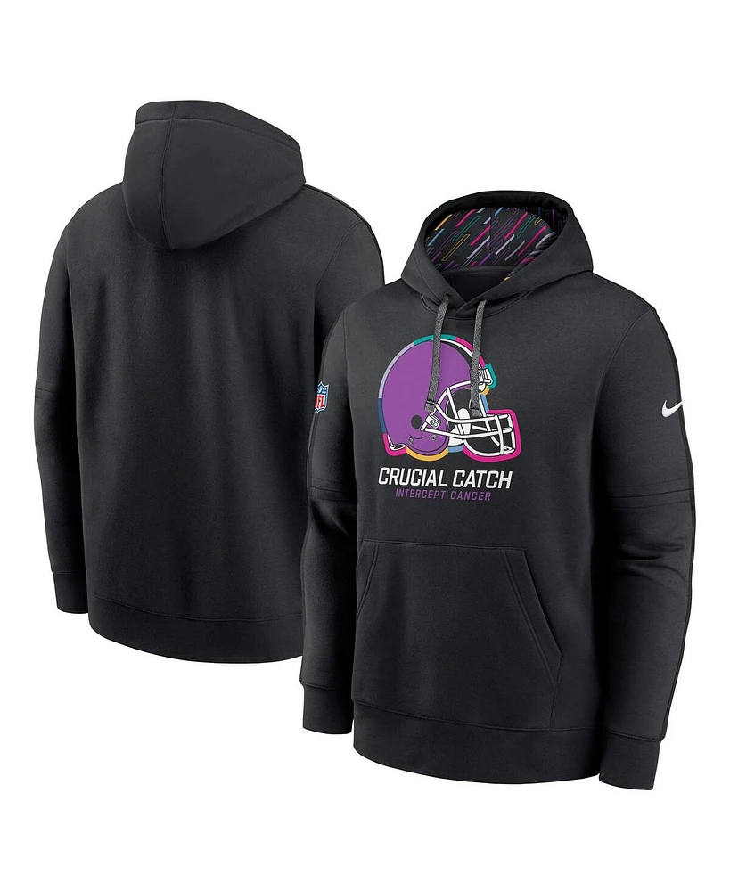 Nike Men's Black Cleveland Browns 2024 Nfl Crucial Catch Club Pullover Hoodie