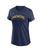 Nike Women's Christian Yelich Navy Milwaukee Brewers Fuse Name Number T-Shirt