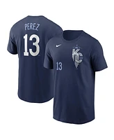 Nike Men's Salvador Perez Navy Kansas City Royals 2024 Connect Fuse Name Number T-Shirt