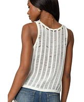 Edikted Women's Keziah Sheer Ladder Knit Top