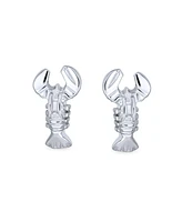 Bling Jewelry Petite Tiny Delicate Nautical Tropical Beach Vacation Lovers Be My Lobster Stud Earrings .925 Sterling Silver