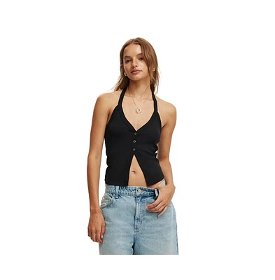 Cotton On Women's Alexa Button Front Halter