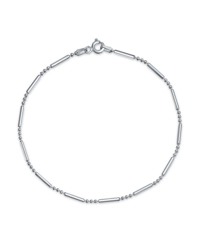 Bling Jewelry Simple Ball Dot & Dash Bar Chain Anklet Ankle Bracelet Yellow Gold Plated .925 Sterling Silver 9-10 Inch