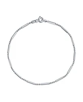 Bling Jewelry Simple Ball Dot & Dash Bar Chain Anklet Ankle Bracelet Yellow Gold Plated .925 Sterling Silver 9-10 Inch