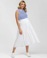 Pietro Brunelli Maternity Poplin Hidden Pocket Midi Olivia Skirt