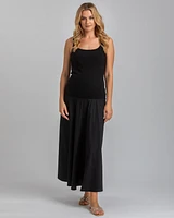 Pietro Brunelli Maternity Sleeveless Rib Knit Jersey & Cotton Mirabelle Twofer Dress