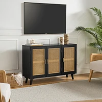 Mid-century Modern Pidcock Contemporary Door Accent Cabinet with Rattan