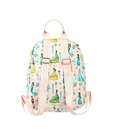 Disney Princesses Youth Girls 11.5" Mini Backpack Featuring Belle, Tiana, Jasmine, Ariel, Snow White