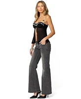 Edikted Women's Colton Boot Cut Low Rise Jeans