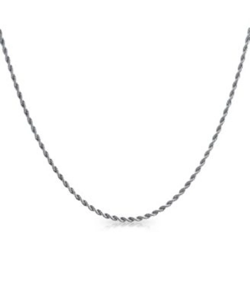 Bling Jewelry Classic Strong 3-5mm Twist Cable Wheat Foxtail Rope Chain Necklace