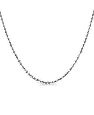 Bling Jewelry Classic Strong 3-5mm Twist Cable Wheat Foxtail Rope Chain Necklace