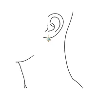 Bling Jewelry Delicate Floral Crystal Gold Plated Brass Lever Back Drop Flower Earrings