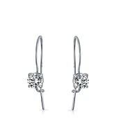 Bling Jewelry Classic Dangle Chandelier Earrings with .50CT Cz Solitaire in Gold Plated Sterling Silver