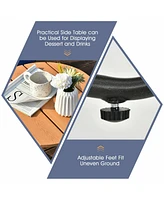 Gymax 3PC Patio Birsto Furniture Set Cushioned Sofa Armrest Coffee Table