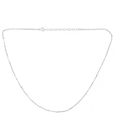 Bling Jewelry Thin Minimalist 1.5MM Sterling Silver Celestial Curb Link with Tiny Stationary Ball Saturn Chain Necklace