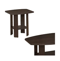 Set of 3 Wood Coffee Tables with Shelf – Functional Nesting Design