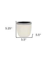 Ceramic Round Pot Planter with Crackle Glaze – Indoor/Outdoor Use