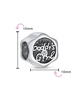 Bling Jewelry Father's Love Cz Daddy's Charm Bead Daughter Sterling Silver Fits Bracelet