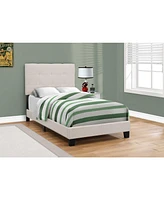 Stylish Tufted Linen Bed Frame with Nailhead Trim for Bedroom Decor