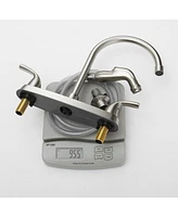 Two-Handle 4 Holes Standard Kitchen Sink Faucet With Side Sprayer Brushed Nickel