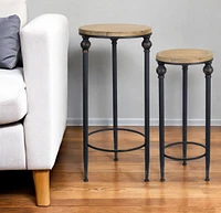 Set of 2 Round Side Tables – Perfect for Living Room or Bedroom