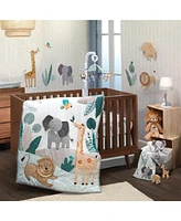 Lambs & Ivy Baby Jungle Friends 100% Cotton Safari Animals Fitted Crib Sheet