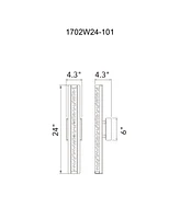 Cwi Lighting 24" Metal Fiji Integrated Led Outdoor Wall Light