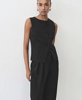 Mango Women's Lyocell Straight Suit Pants