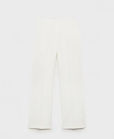 Mango Women's Low-Rise Straight Suit Pants