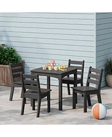 Kids 5-Piece Hdpe Dining Table and Chairs Set