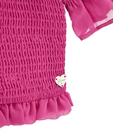 Guess Big Girls Chiffon Off-The-Shoulder Top