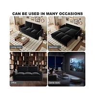 70.9" Convertible Sofa Bed with Blanket and Pillows