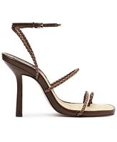 Schutz Women's Kaya Straw Stiletto Heel Sandals