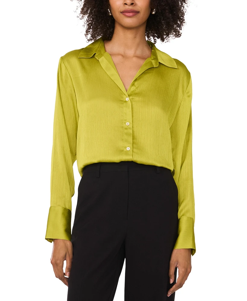 Vince Camuto Women's Split-Neck Button Long-Sleeve Blouse