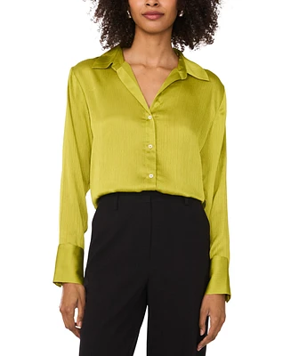 Vince Camuto Women's Split-Neck Button Long-Sleeve Blouse