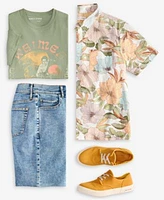 Sun Stone Mens Duke Floral Print Shirt Surf Club Graphic T Shirt Denim Shorts Exclusively At Macys