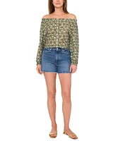 Vince Camuto Women's Floral-Print Off-The-Shoulder Blouse