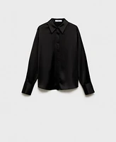 Mango Women's Regular-Fit Satin Shirt