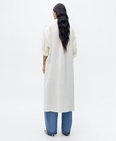 Mango Women's Linen Long Shirt