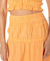 Roxy Juniors' Malia Cotton Solid Tiered Midi Skirt