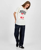 Rebellious One Juniors' Paris Cherry Graphic Print T-Shirt
