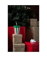 Kids Straw Tumblers 8oz: 4 pk - (2) Peppermint & (2) Poinsettia