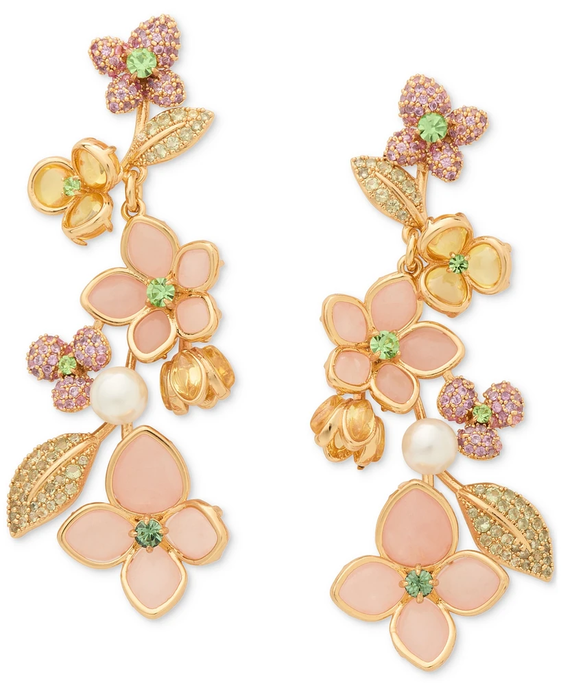 kate spade new york Gold-Tone Pastel Petals Linear Earrings