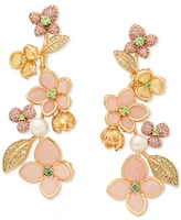kate spade new york Gold-Tone Pastel Petals Linear Earrings