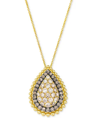 Le Vian Nude Diamond (1 ct. t.w.) & Chocolate Diamond (3/8 ct. t.w.) Pendant Necklace in 14k Yellow Gold, 20"