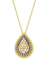 Le Vian Nude Diamond (1 ct. t.w.) & Chocolate Diamond (3/8 ct. t.w.) Pendant Necklace in 14k Yellow Gold, 20"